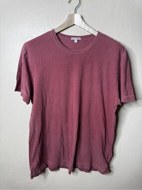 James Perse Womens Size 4 Shirt Mauve Cotton Crew Neck Made in USA